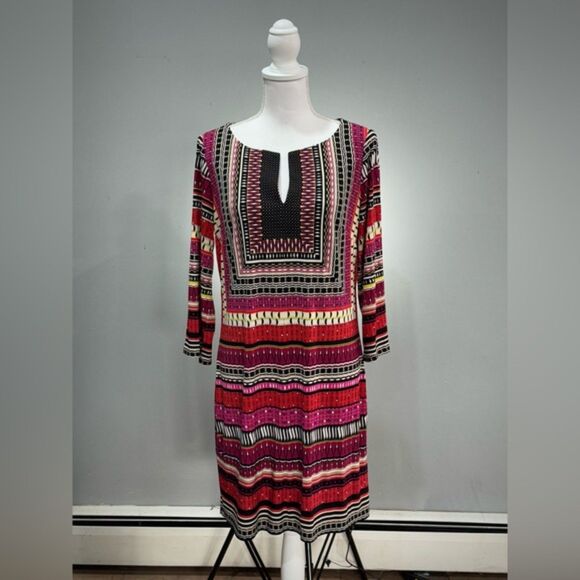 CLEARANCE! Multicolor Laundry Shelli Segal Tunic Dress Size M - Picture 1 of 5